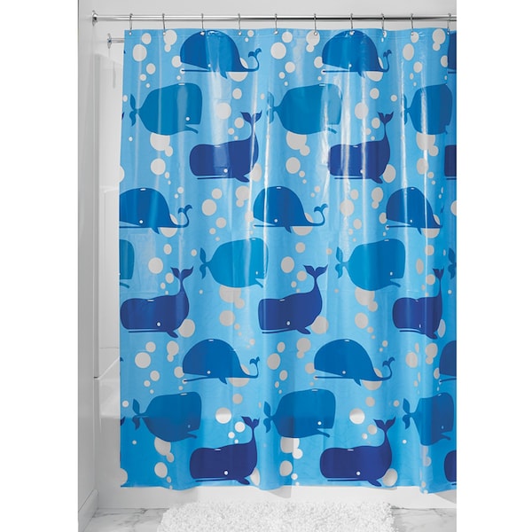 B & K iDesign 72 in. H X 72 in. W Blue Moby Shower Curtain Polyethylene 32580 - main